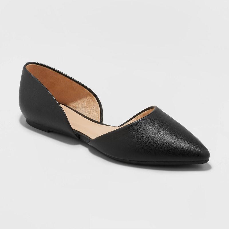 Women's Julie Ballet Flats with Memory Foam Insole - A New Day™ Black 10