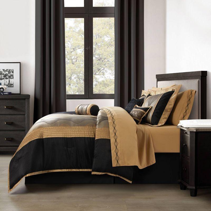 Kath Microfiber Jacquard 15 Piece Comforter Set