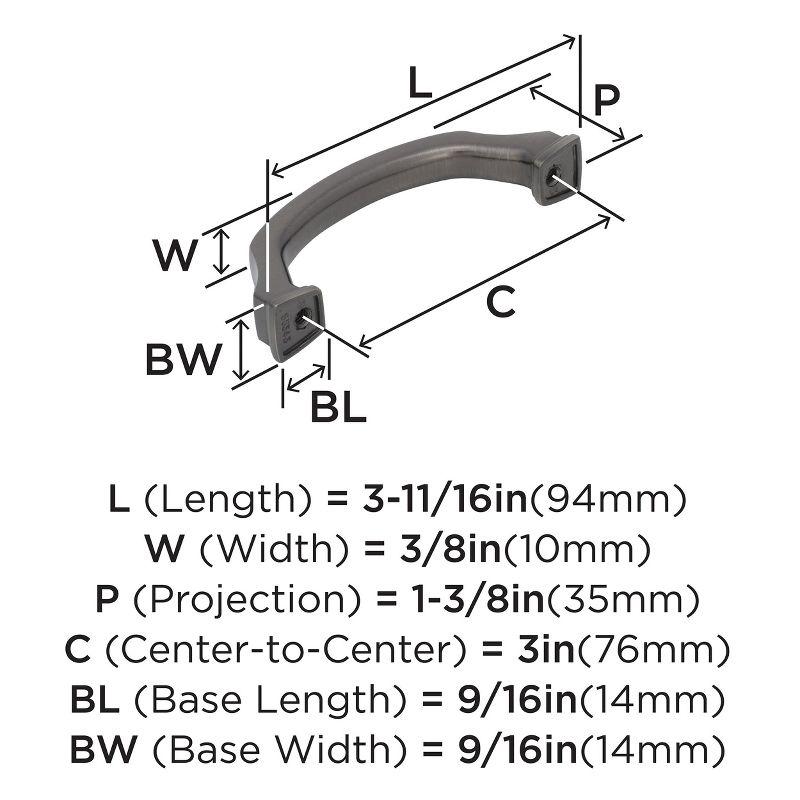 Amerock Revitalize 3 inch (76mm) Center-to-Center Gunmetal Cabinet Pull