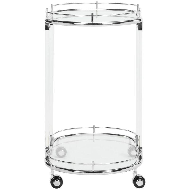 Lennon Acrylic Bar Trolley - Chrome - Safavieh