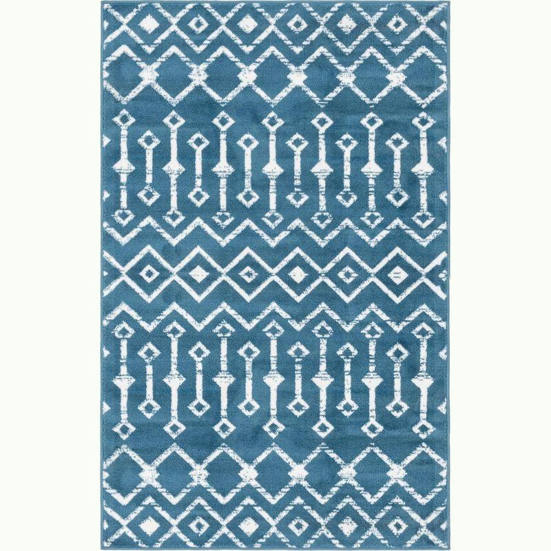 Unique Loom 3' 3 x 5' 3 Rectangle Moroccan Trellis Blue Area Rug