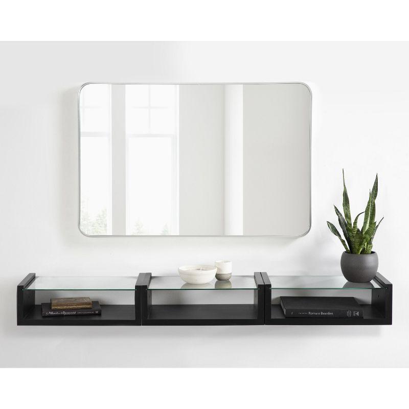 Kate and Laurel Zayda Radius Rectangle Framed Wall Mirror, 24x36, Silver