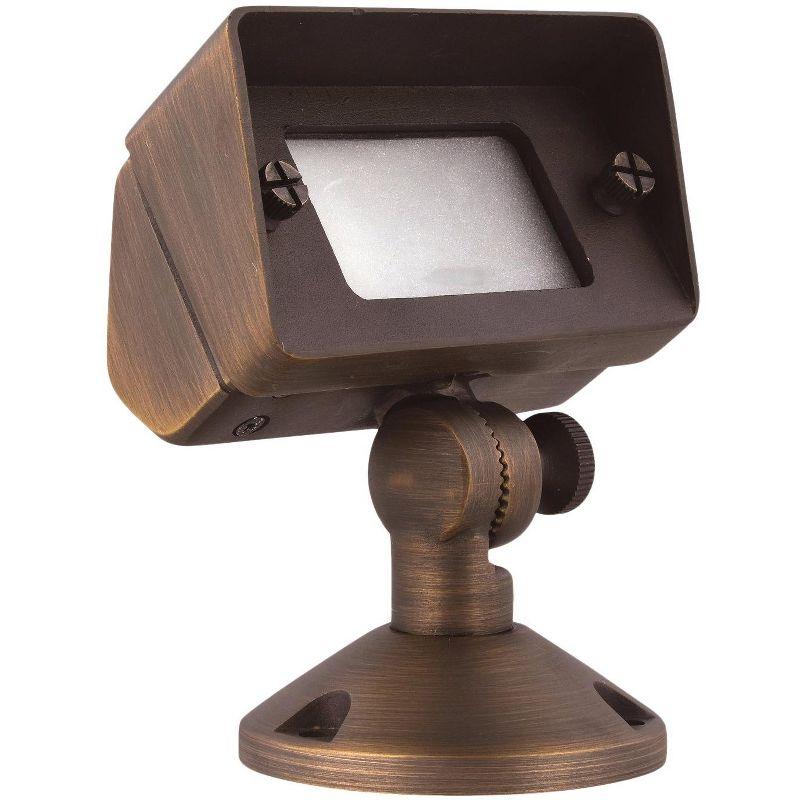 Elegant Lighting FLOOD LIGHT W2in D4in H6in ANTIQUE BRASS INCLUDES STAKE G4 HALOGEN 35W(LIGHT SOURCE NOT INCLUDED)