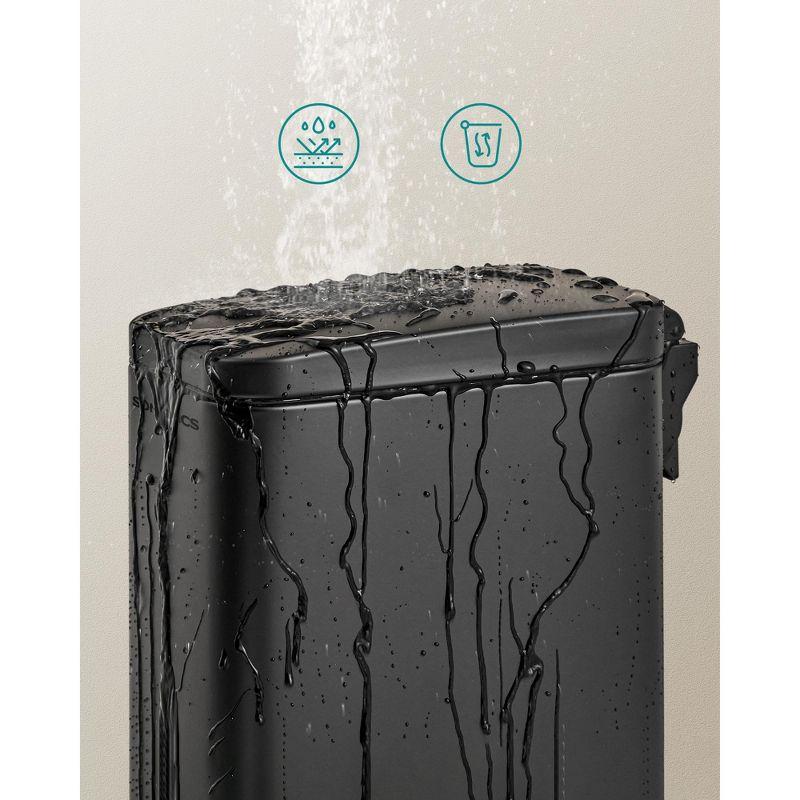 Bathroom Trash Can, 2.6 Gallon (10 L) Small Trash Bin with Lid, Slim for Small Spaces, Garbage Can, Soft Close, Black