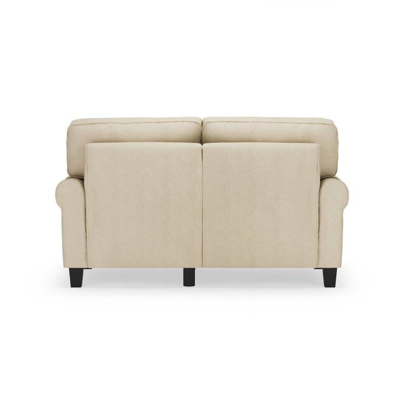 Serta Copenhagen 61" Rolled Arm Sofa, Easy Care Fabric, Soft Pillow Back, Pocket Coil Seat Cushions