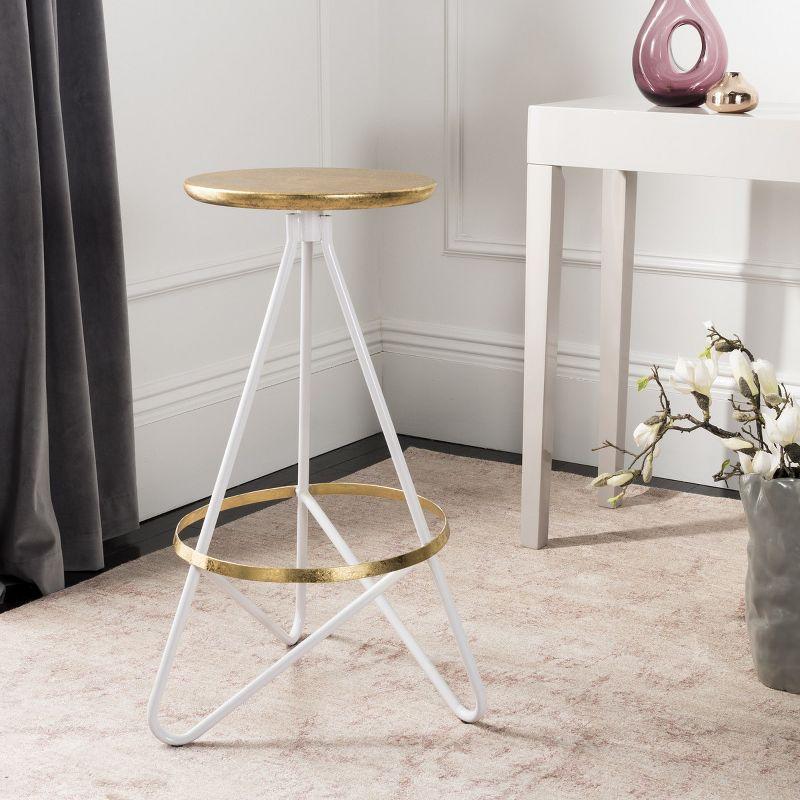 Galexia Bar Stool - BST3200 - Gold/White - Safavieh