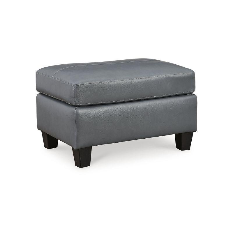 Signature Design by Ashley Contemporary Genoa Ottoman Leather Steel