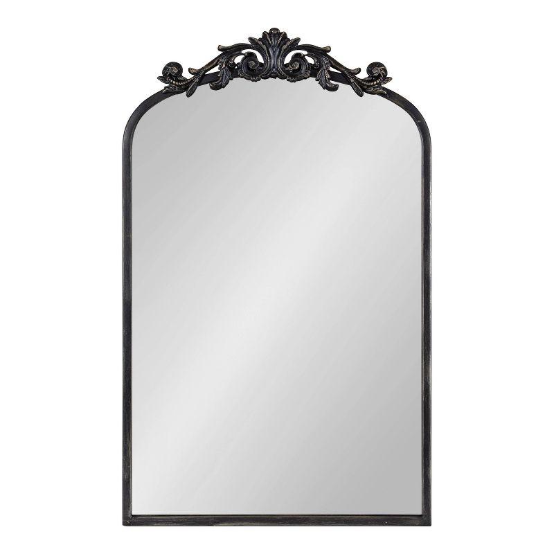 19" x 30.7" Arendahl Traditional Arch Decorative Wall Mirror Black - Kate & Laurel All Things Decor: Elegant Metal Frame