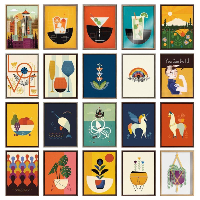 Kate & Laurel All Things Decor 18"x24" Sylvie Season's Greetings Reindeer Framed Canvas Wall Art by Amber Leaders Designs