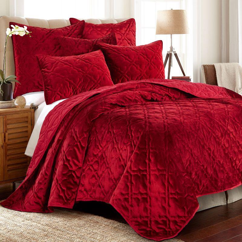 BH Caserta Velvet Red Sham - Levtex Home