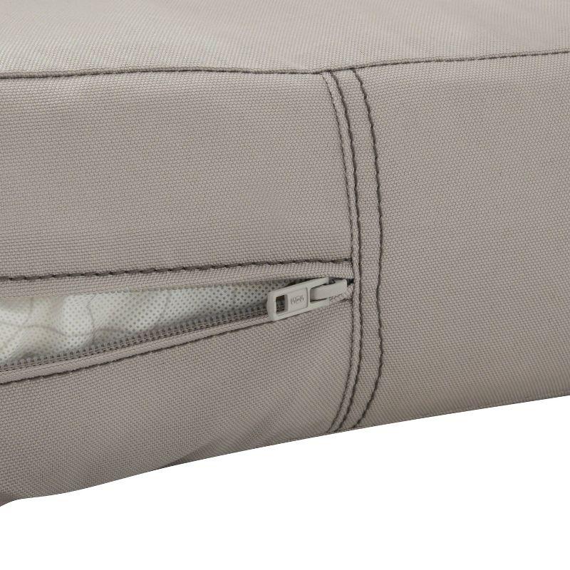 25" x 25" x 5" Ravenna Water-Resistant Square Patio Seat Cushion Slip Cover and Foam Mushroom - Classic Accessories