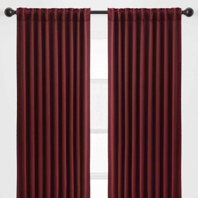 Chanasya 2pk Solid Contemporary Print Room Darkening Window Curtain Panels - Set of 2