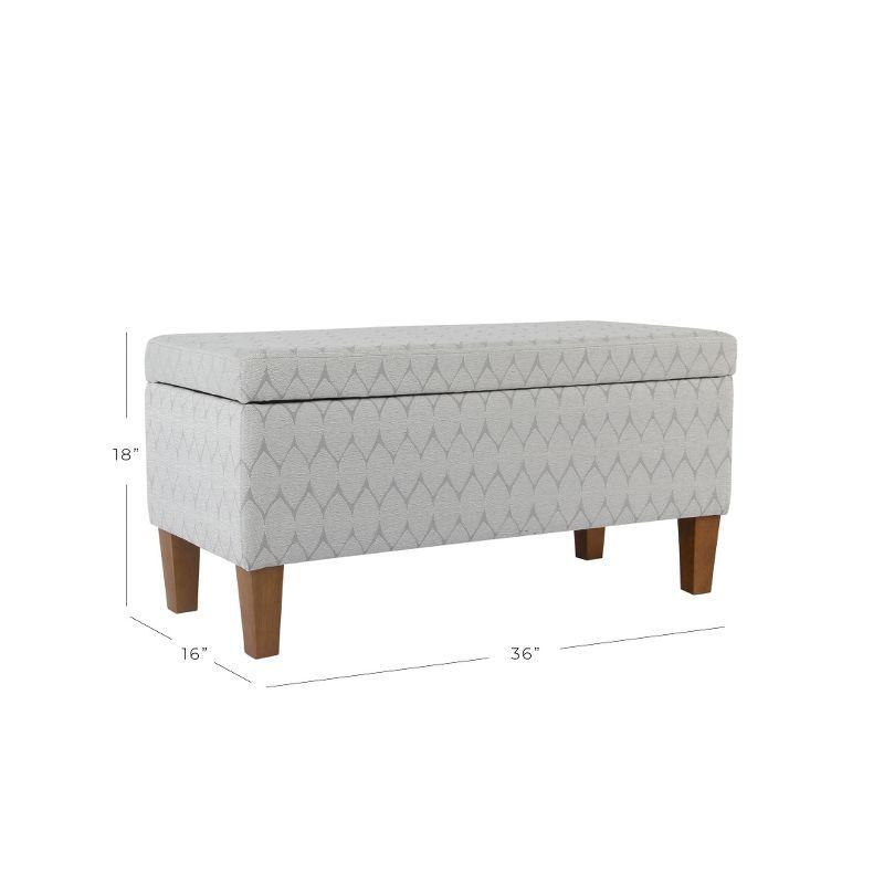 Large Textured Storage Bench Light Gray - HomePop: Upholstered, Bedroom, Rectangular, Wood Legs