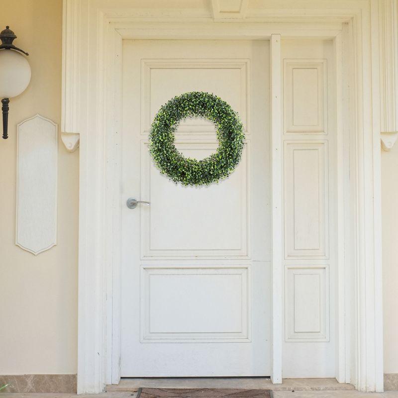 Pure Garden Outdoor/Indoor Artificial Boxwood Wreath