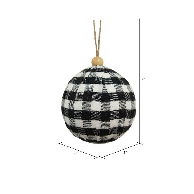 Vickerman Plaid Cloth Ball Ornament