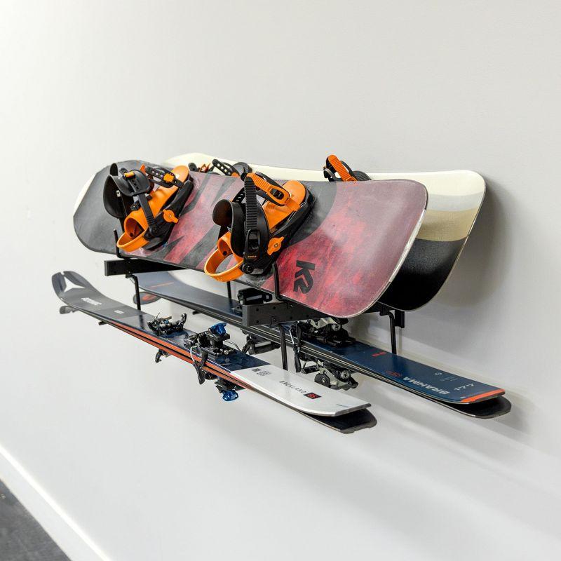 StoreYourBoard Cascade Snowboard & Ski Organizer | Horizontal Wall Mount