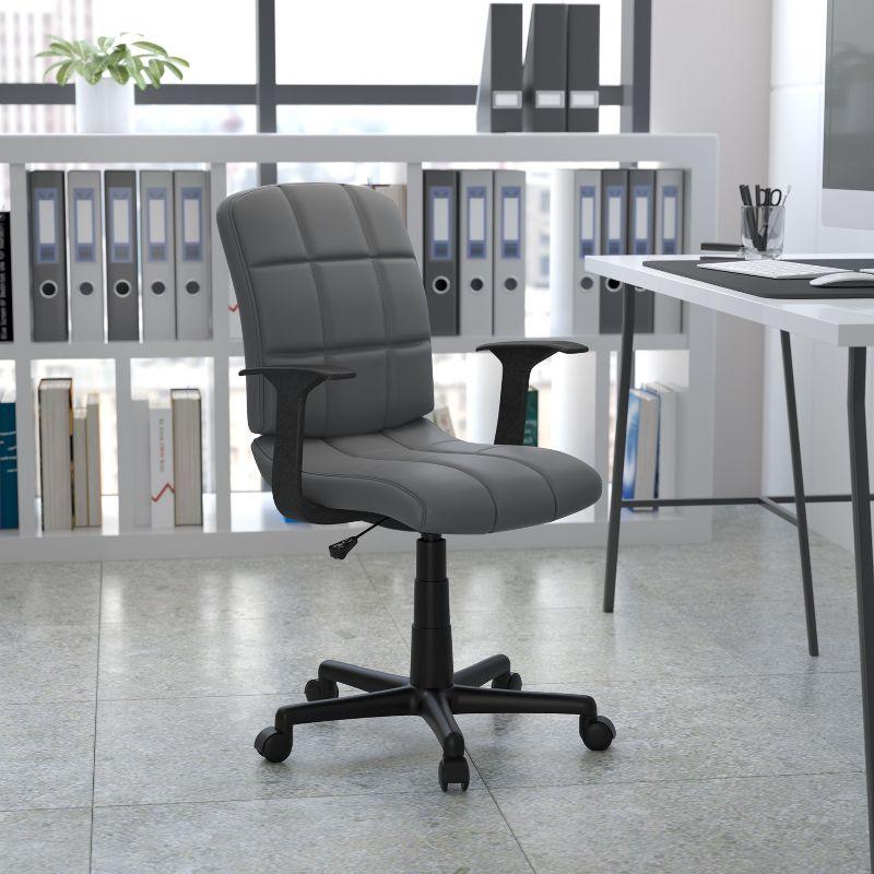 ColorLife Bonavant Mid-Back Quilted Vinyl Swivel Task Office Chair
