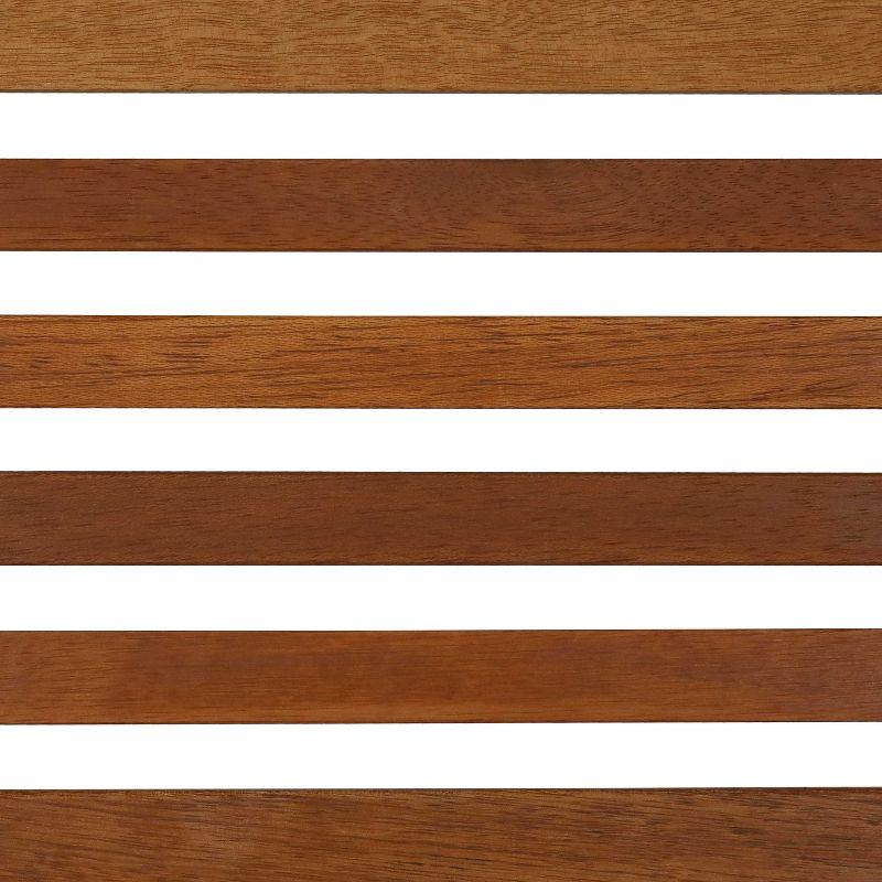Sunnydaze Meranti Wood with Teak Oil Finish Wooden Folding Patio Lawn Slatted Arm Chairs Set - Brown - 2pk