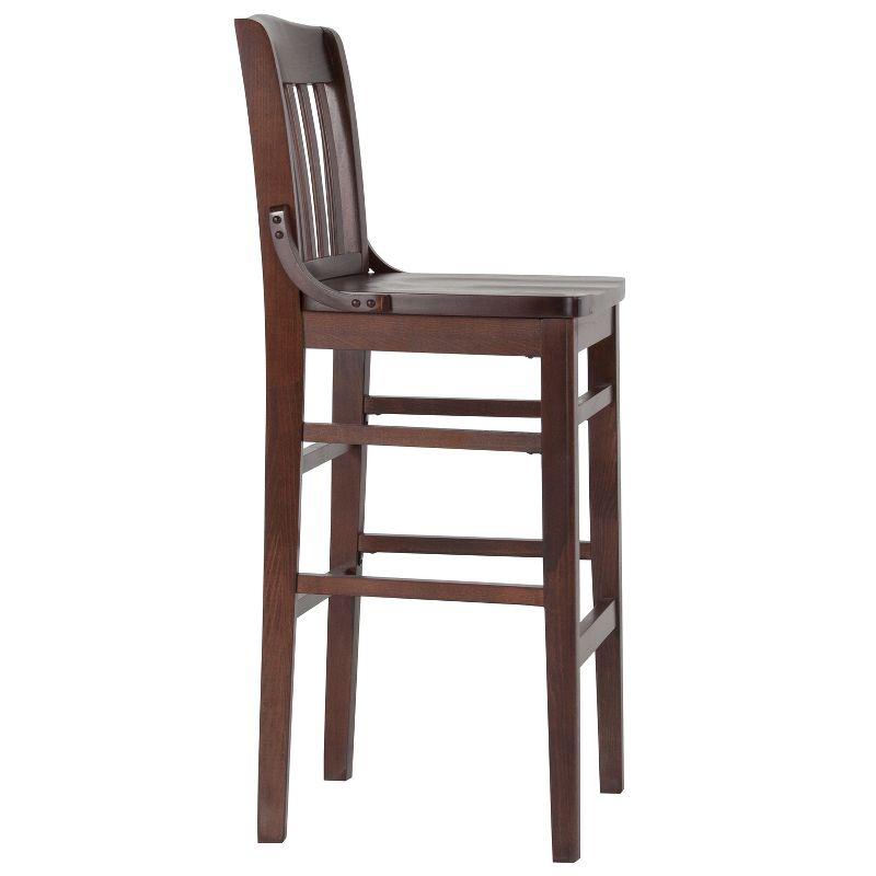 Flash Furniture HERCULES Series School House Back Walnut Wood Restaurant Barstool