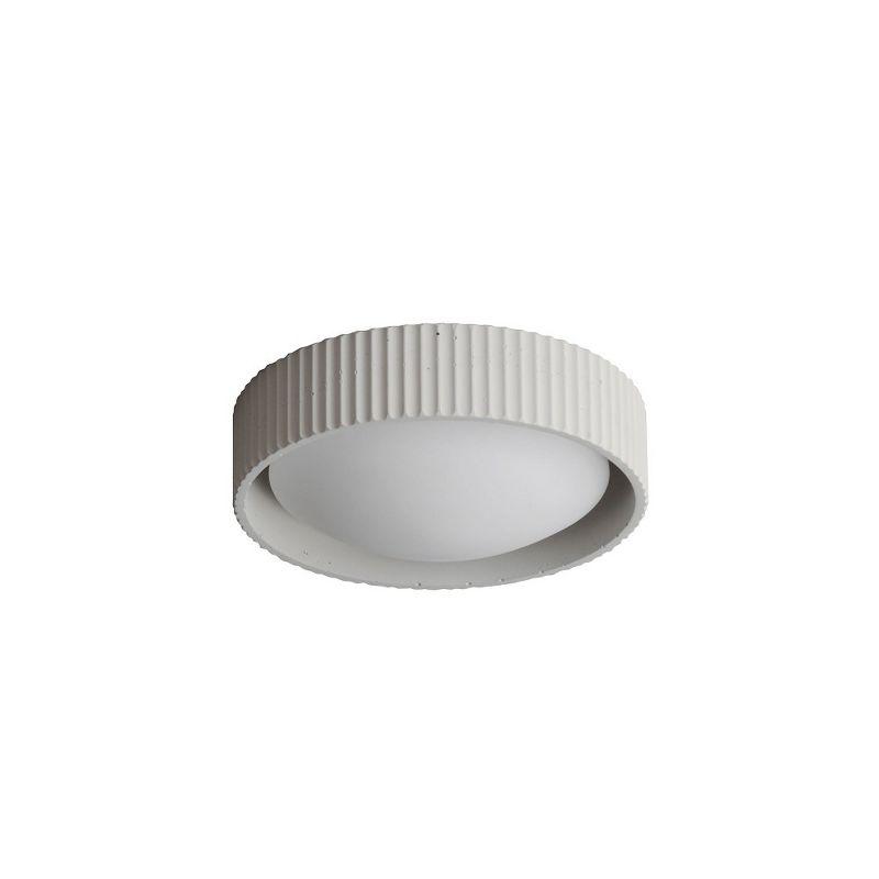 Chalk White Glass Drum LED Flush Mount Light