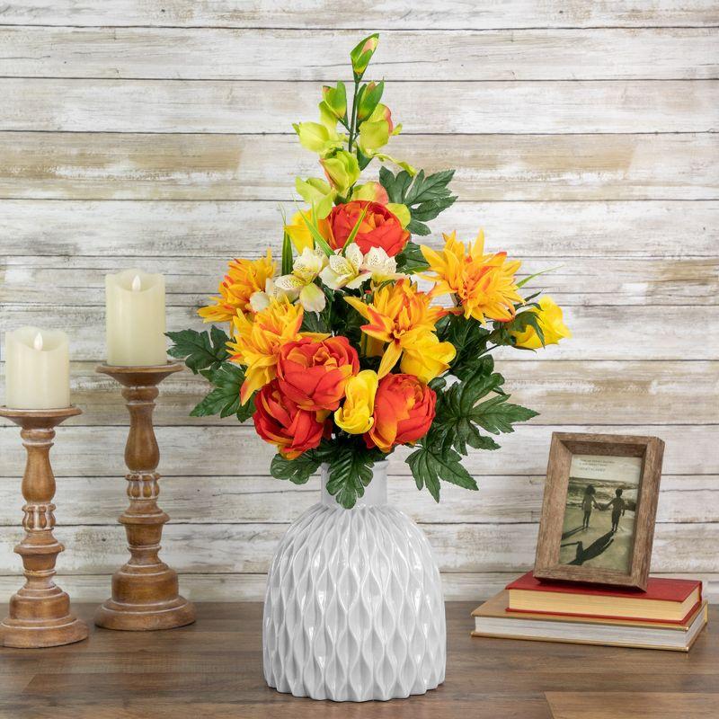 Allstate Floral 27" Dahlia, Peony and Rose Artificial Silk Floral Half Bouquet