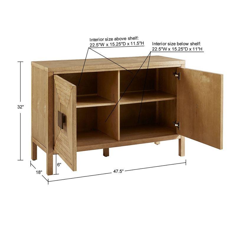 Madison Park Devin 2 Door Accent Cabinet with Adjustable Shelves Natural: Contemporary Style, Wood Frame, Storage Organizer