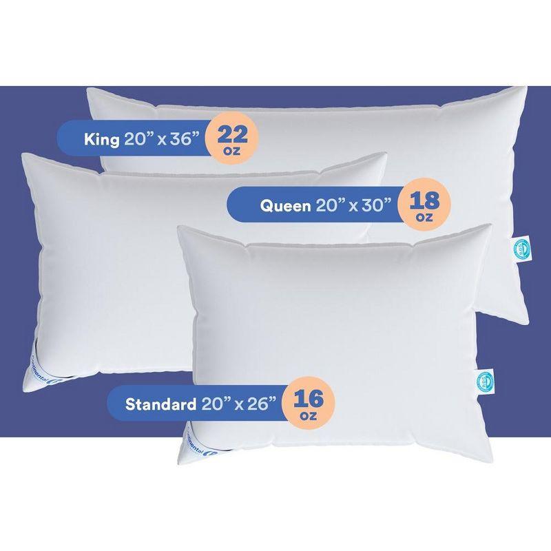 Continental Bedding Soft Luxury Down Pillows, Breathable Bed Pillows (Pack of 1)