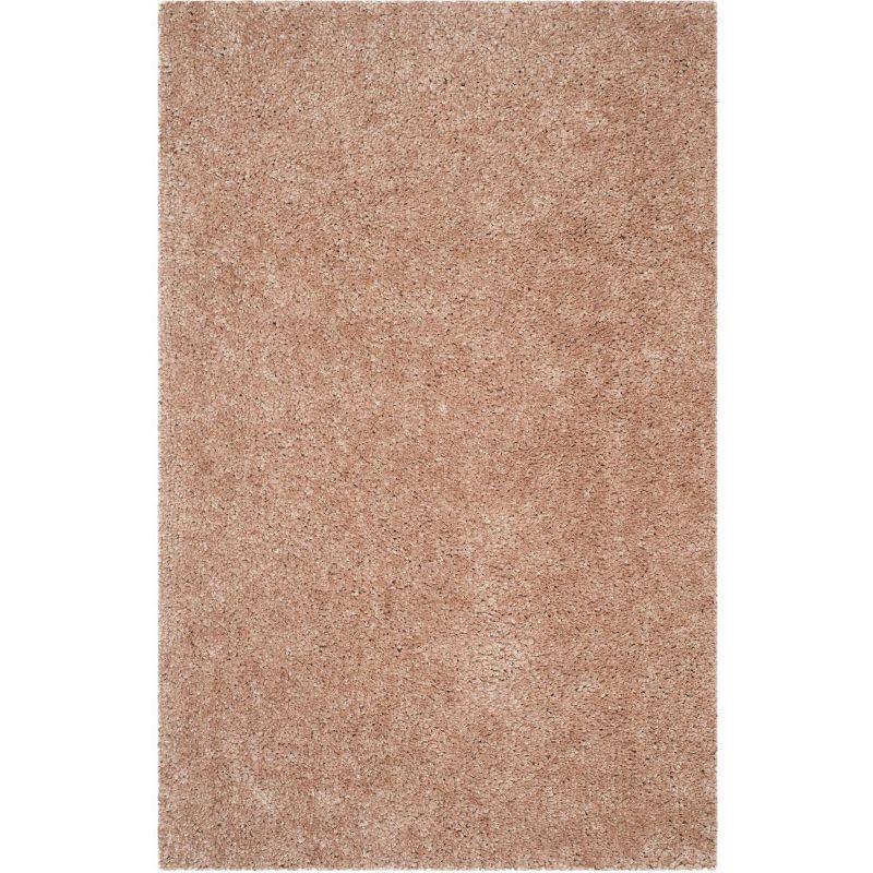 Beige 5x8 Hand-Tufted Synthetic Shag Rug