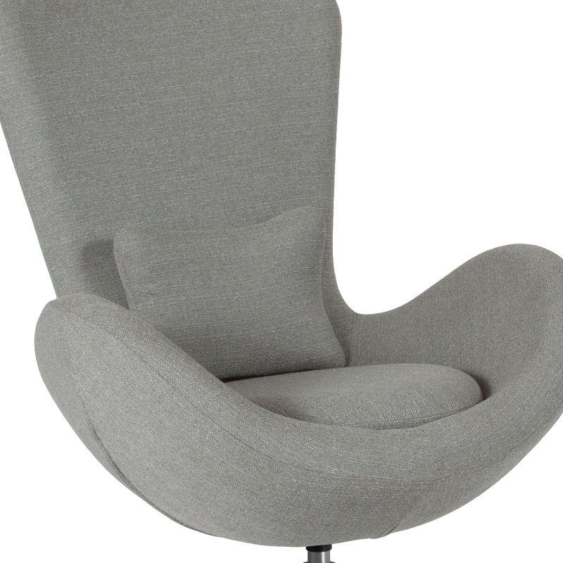 Merrick Lane High-Back Egg Style Lounge Chair With 360° Swivel Metal Base