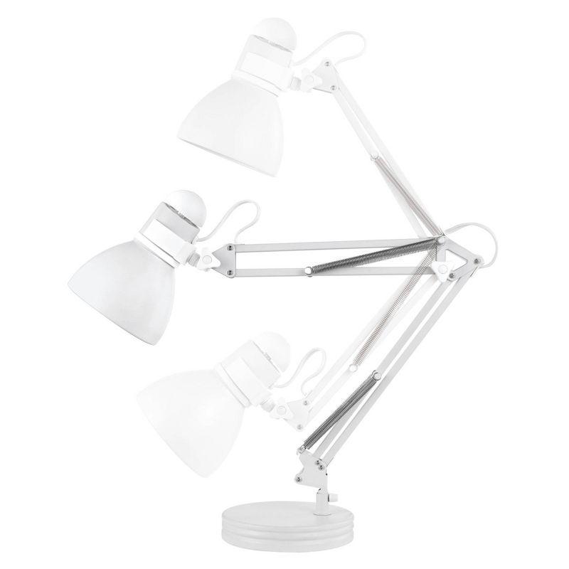 Adjustable 28" Matte White Swing Arm Kids' Desk Lamp