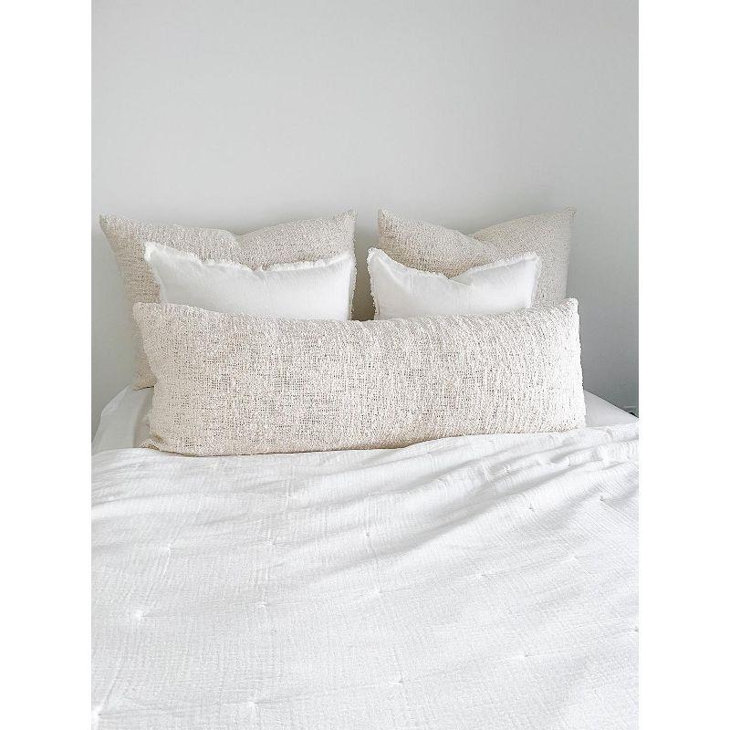 Cozy Cotton White Boucle Body Pillow