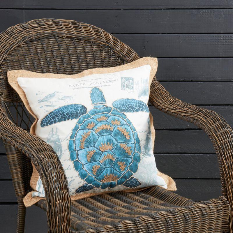 Saro Coastal Outdoor Turtle Pillow