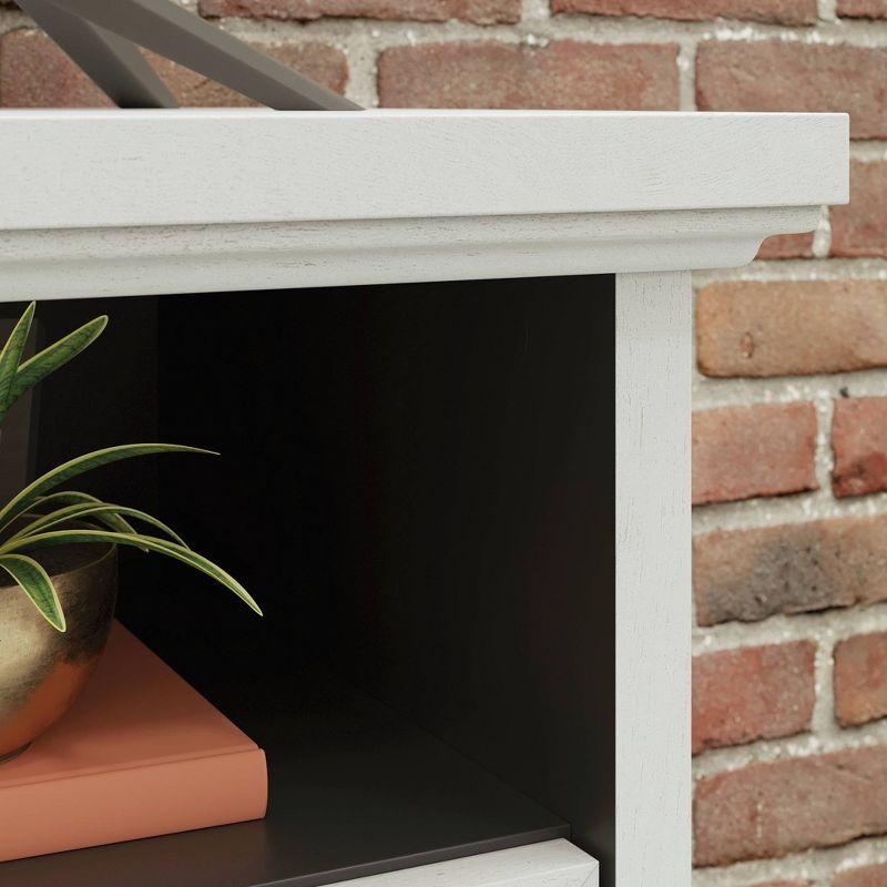 Sauder Carolina Grove TV Stand for TVs up to 39" Winter Oak: Adjustable Shelving, Enclosed Back, Metal Hardware