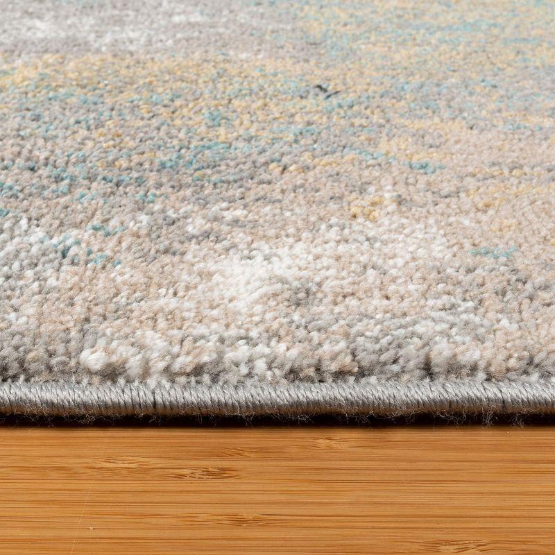 Gertmenian Gertmenian Alor Satori Modern Abstract Aqua/Navy Blue/Gold/Ivory Polypropylene Indoor Area Rug