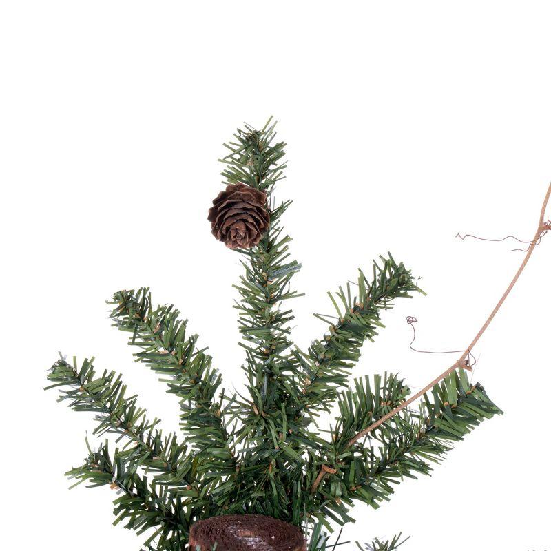 Rustic Alpine 3' Outdoor Christmas Tree with Pine Cones & Lights