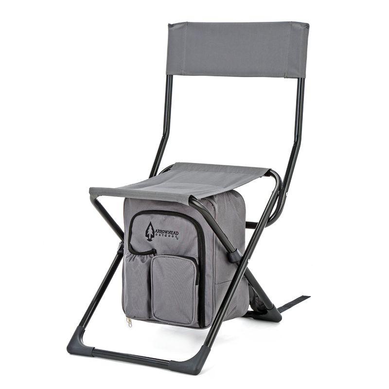 Granite Grey Multi-Function 3-in-1 Camp Chair with Cooler