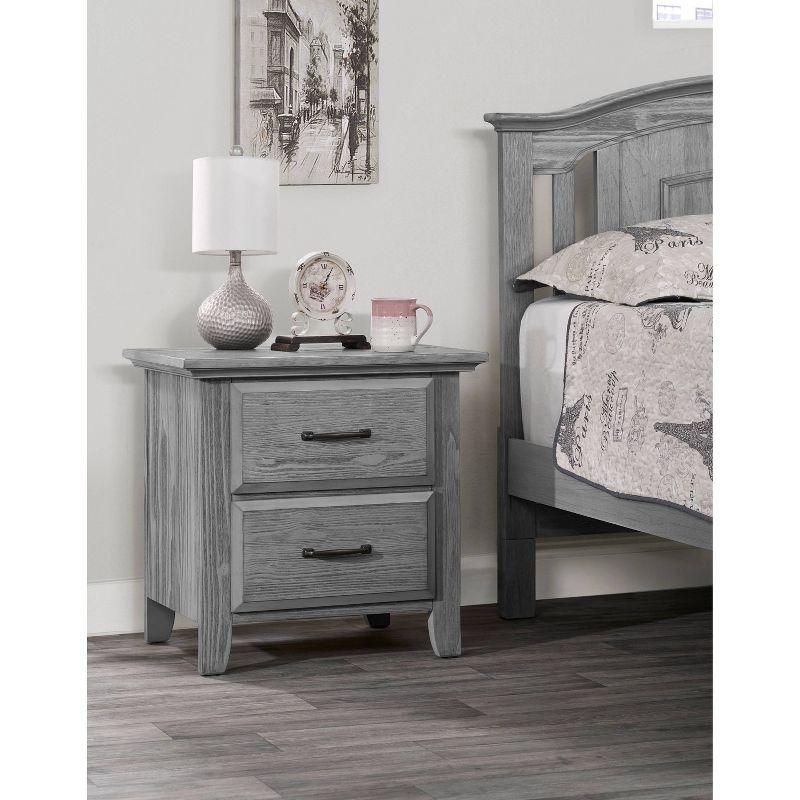 Graphite Gray 2-Drawer Solid Wood Nightstand