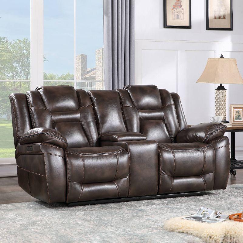 3pc Oportuna Dual Power Reclining Sofa Set Brown - Steve Silver Co.