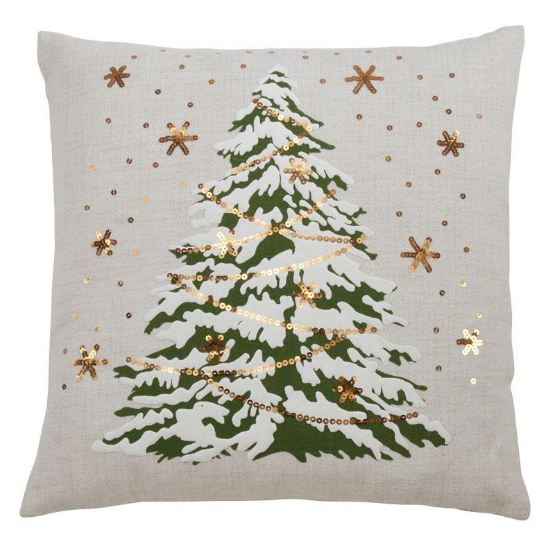 Saro O Tannenbaum Collection Sequined Pillow Cover
