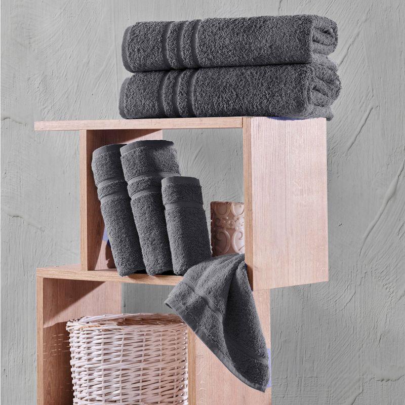 Hawmam Linen Coral 6 Piece Bath Towels Set for Bathroom Original Turkish Cotton Soft, Absorbent 2 Bath Towels, 2 Hand Towels, 2 Washcloths