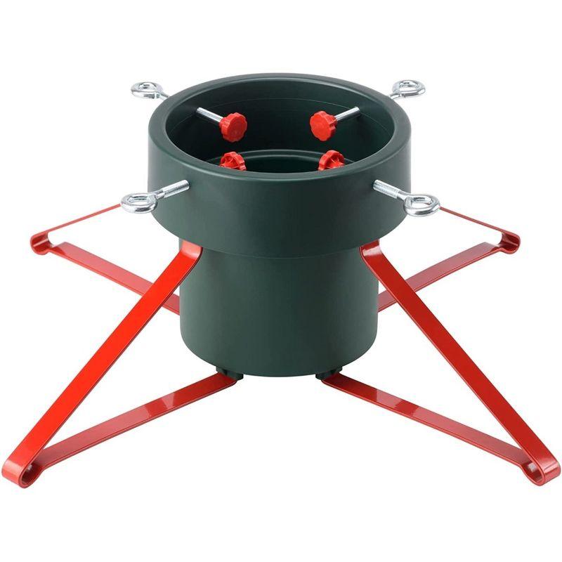 Tree Nest Large Trendy Christmas Tree Stand for Real Trees, Green/Red