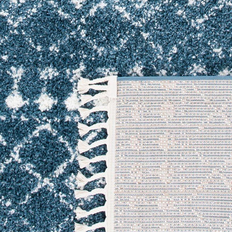 Berber Fringe Shag BFG519 Power Loomed Indoor Area Rug - Blue/Ivory - 6'7"x6'7" - Safavieh