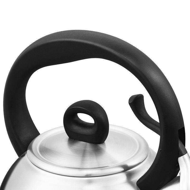 2 Quart Stainless Steel Whistling Kettle with Ergonomic Handle