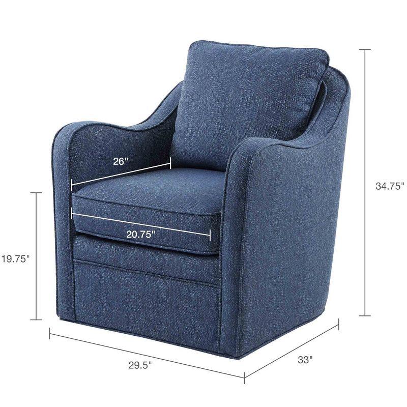 Mitchell Wide Seat Swivel Armchair Navy - Madison Park