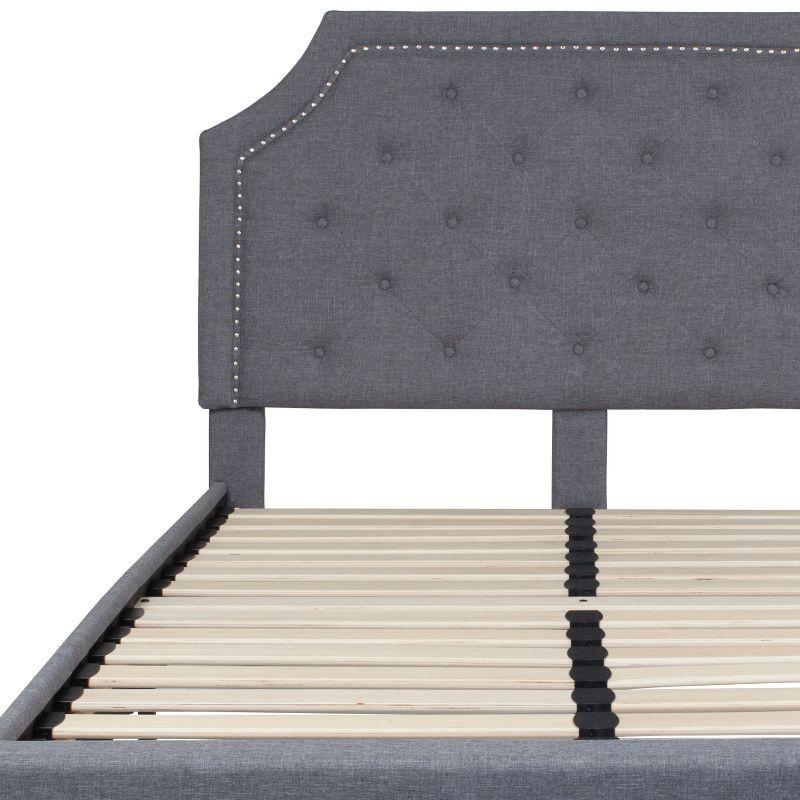 Flash Furniture Brighton Full Size Tufted Upholstered Platform Bed in Light Gray Fabric