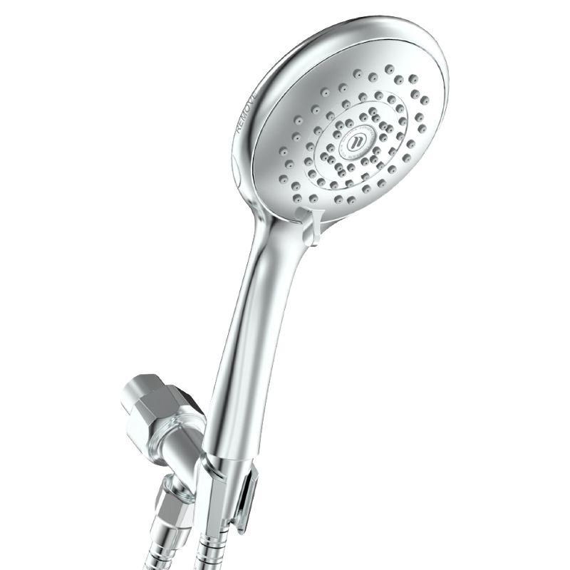 Chrome 5-Spray Wall Mount Handheld Shower Head