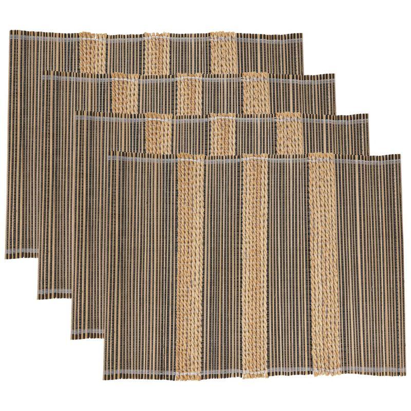 Natural Striped Seagrass and Palm Stick Placemats, Set of 4