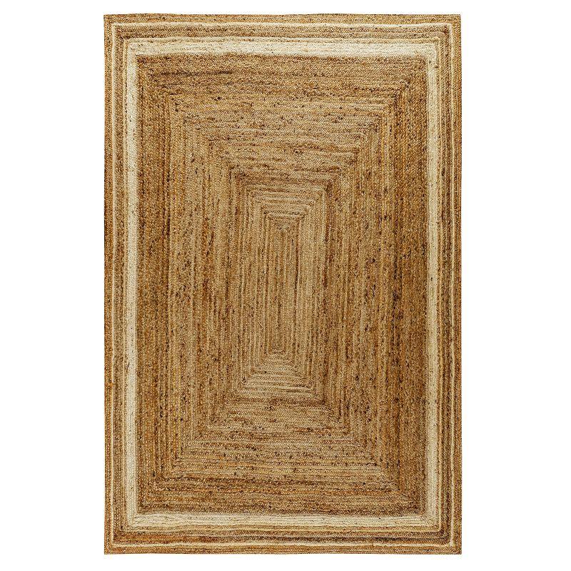 Coastal Cottage Braided Jute 8' x 10' Area Rug in Natural