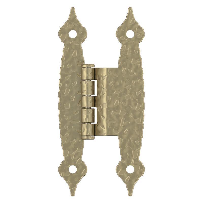 Amerock 3/8in (10mm) Offset Non-Self Closing Face Mount Golden Champagne Cabinet Hinge - 1 Pair