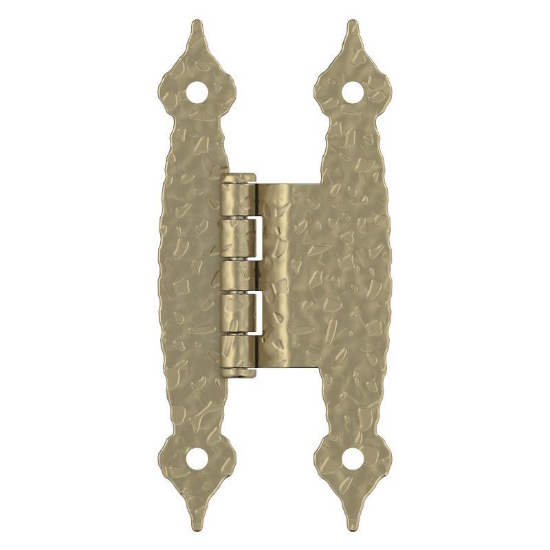 Amerock 3/8in (10mm) Offset Non-Self Closing Face Mount Golden Champagne Cabinet Hinge - 1 Pair